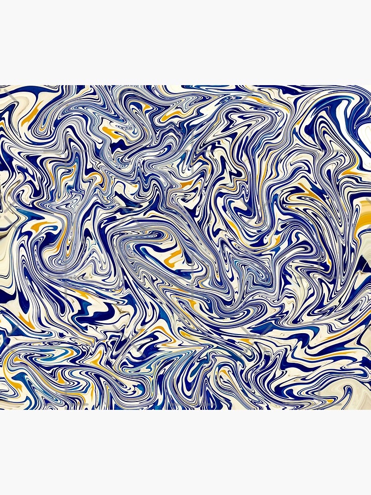 "Beautiful Blue yellow White color mix Marble design" Sticker for Sale