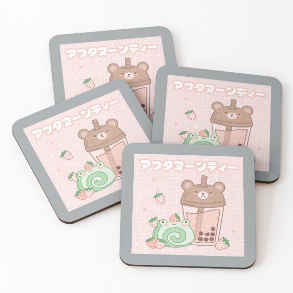 Item preview, Boba Tea Bear & Strawberry Cake Frog Cute Kawaii Aesthetic designed and sold by WenniXin.