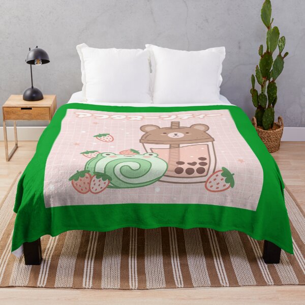Item preview, Boba Tea Bear & Strawberry Cake Frog Cute Kawaii Aesthetic designed and sold by WenniXin.