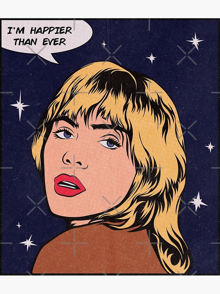 "Happier than ever comic pop art" Poster for Sale by Chips44 | Redbubble