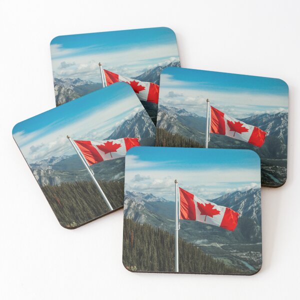 Item preview, Canadian Flag with mountain vies designed and sold by 33DegreesSouth.