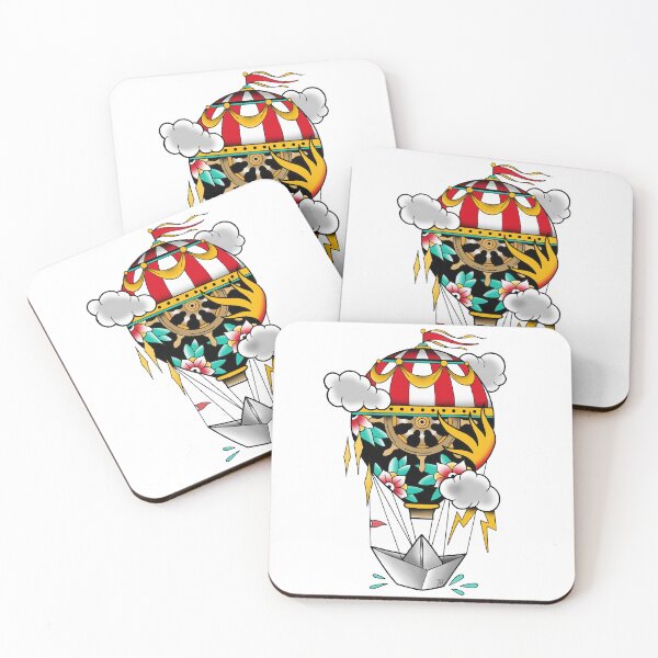 Item preview, Fkj tattoo flash hot air balloon2 designed and sold by franckfkj.