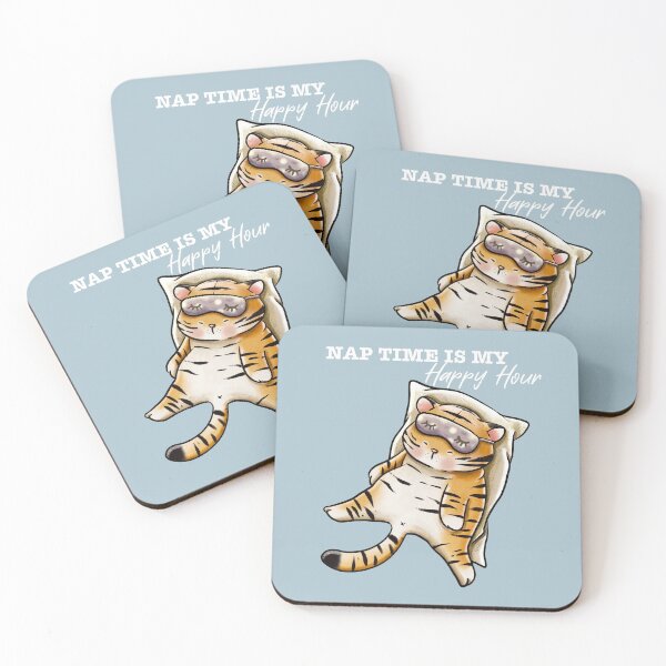 Item preview, TIGER NAP TIME (white caption) designed and sold by Chilliezgraphy.