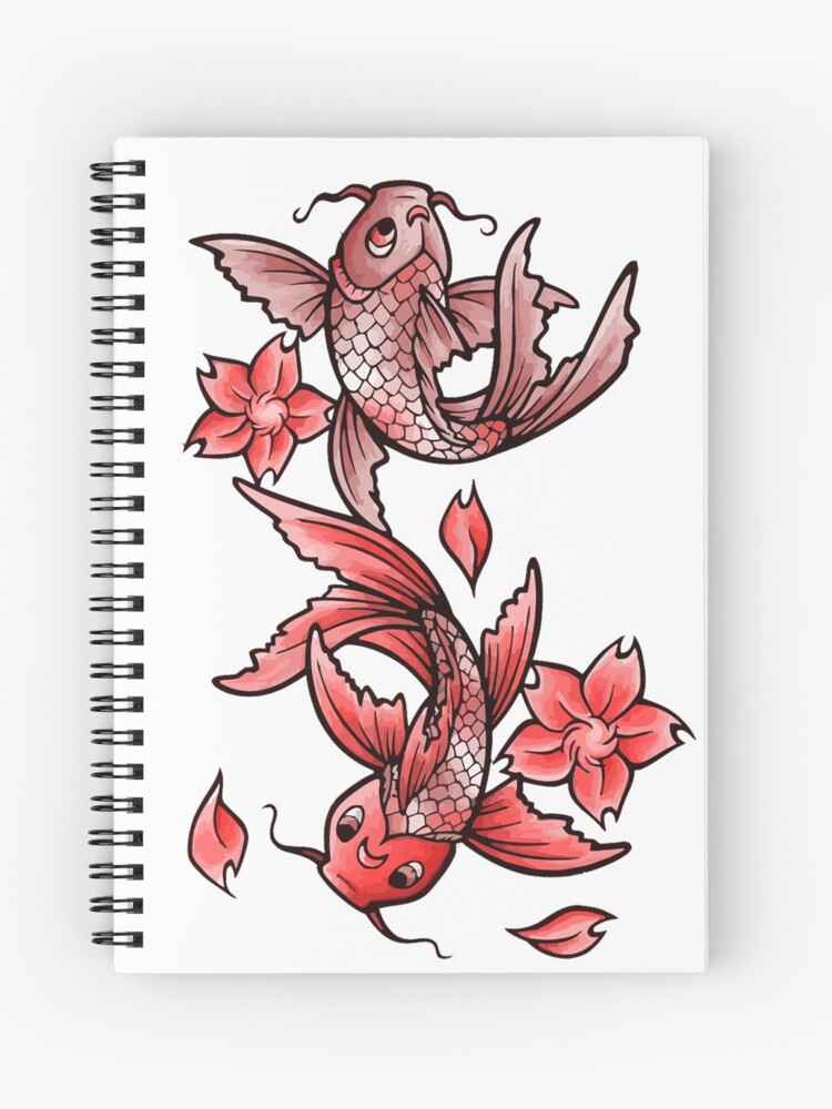 butterfly koi tattoo | Spiral Notebook
