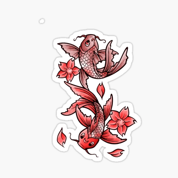butterfly koi tattoo Sticker for Sale by si3iy