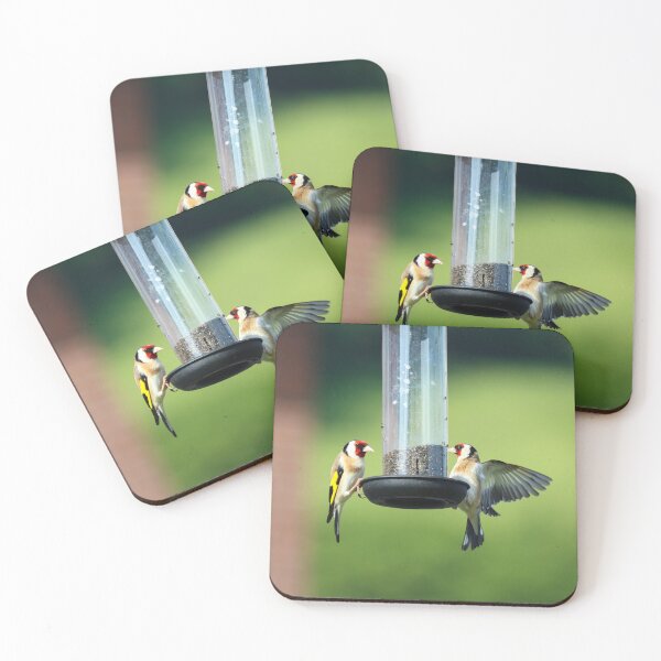 Item preview, Goldfinches on niger feeder designed and sold by GreyFeatherPhot.