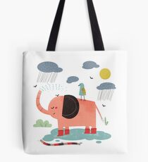Elephant And Bird Tote Bag