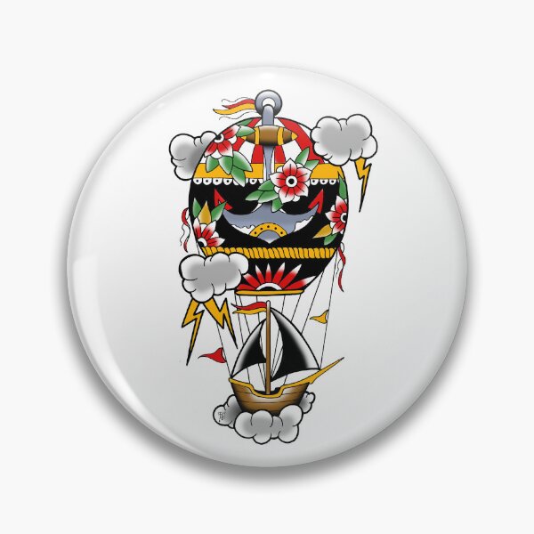Item preview, Fkj tattoo flash hot air balloon designed and sold by franckfkj.