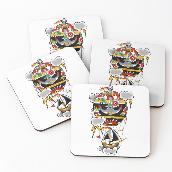 Item preview, Fkj tattoo flash hot air balloon designed and sold by franckfkj.