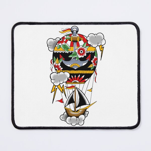 Item preview, Fkj tattoo flash hot air balloon designed and sold by franckfkj.