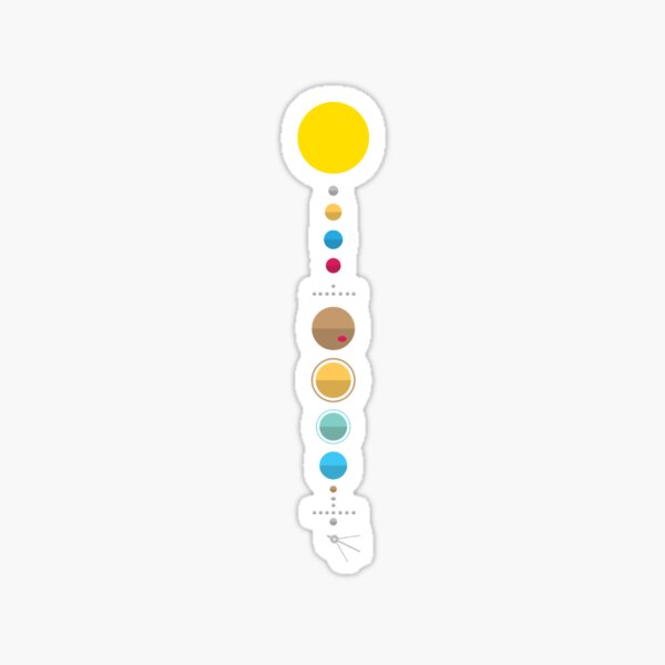 Minimalist Solar Syst Sticker