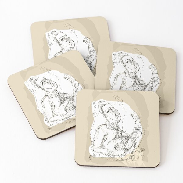 Item preview, Lady Playing Mandolin (drawing by ACCI)  designed and sold by VanyssaGraphics.