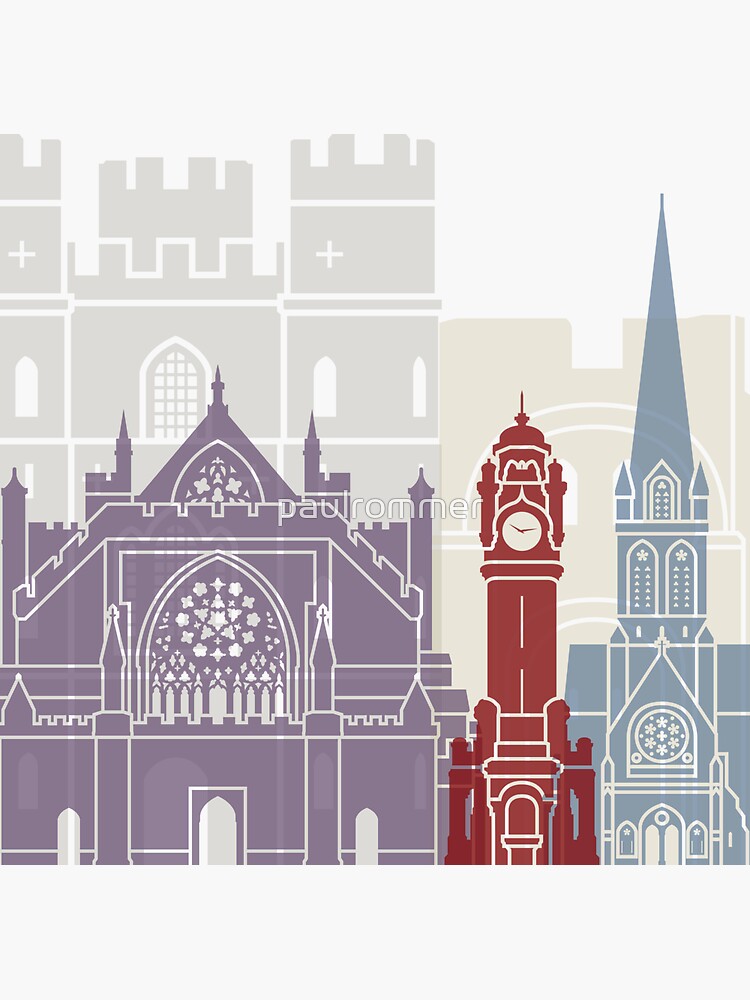 "Exeter skyline poster" Sticker for Sale by paulrommer Redbubble