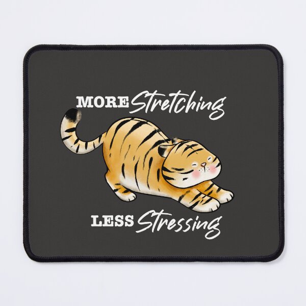Item preview, TIGER MORE STRETCHING (white caption) designed and sold by Chilliezgraphy.