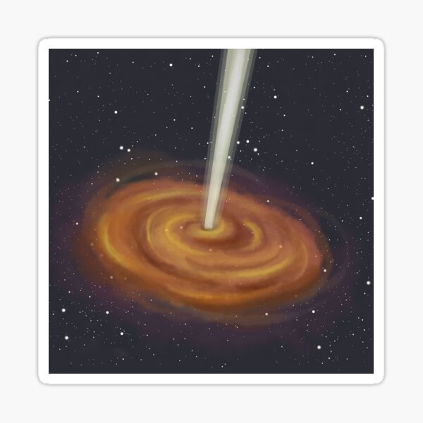 Colorful Quasar with Gamma Ray Burst, space art Sticker