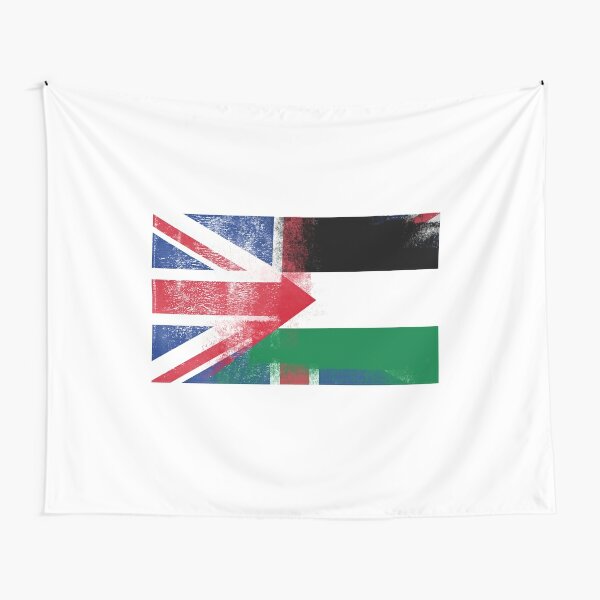 British Palestinian Half Palestine Half Uk Flag Tapestry For Sale By Ozziwar Redbubble 9520