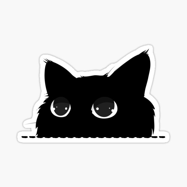 Black Cat Peeking Sticker For Sale By Nameonshirt Redbubble 6557