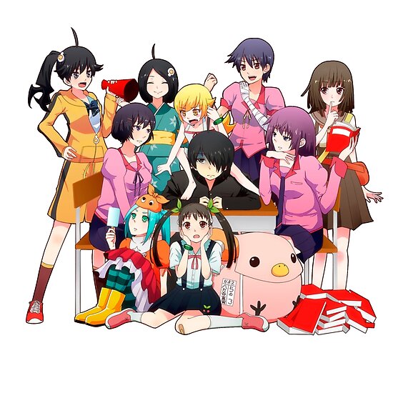 Monogatari Series Poster By Oxleinadxo Redbubble