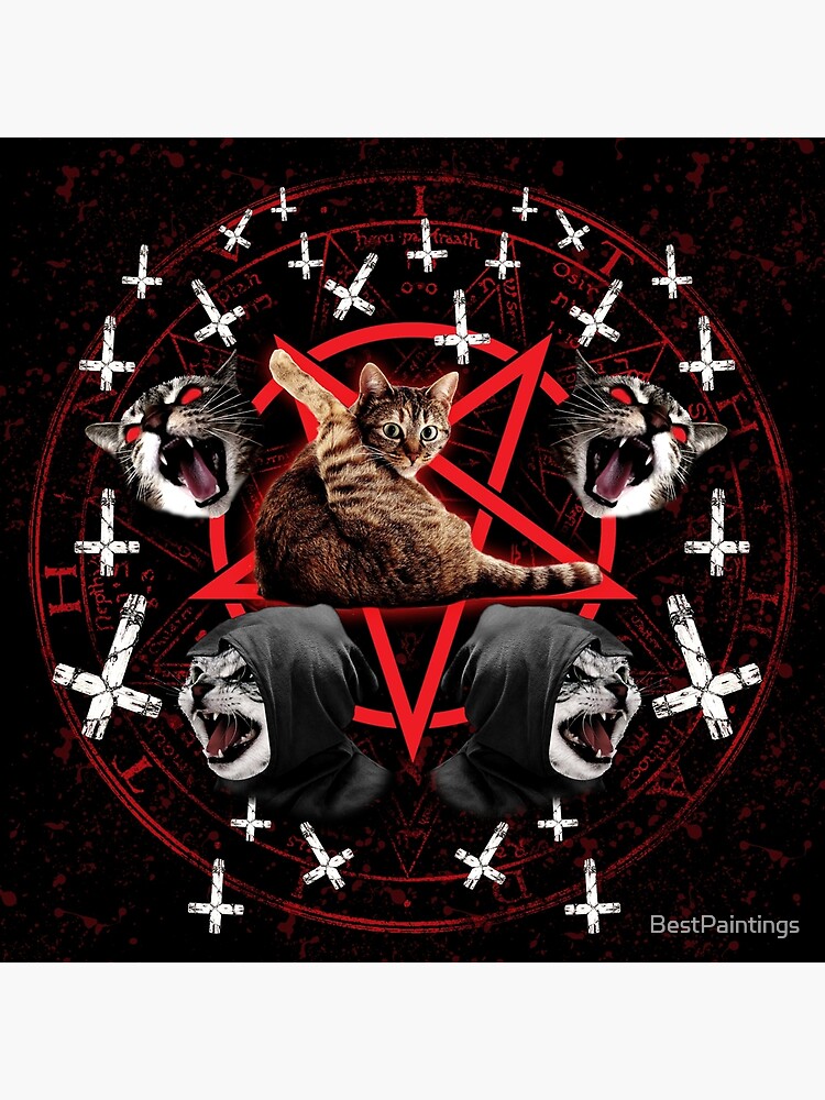 Restyle Demonic Cat Gothic Crescent Moon Punk Rock Emo Satanic