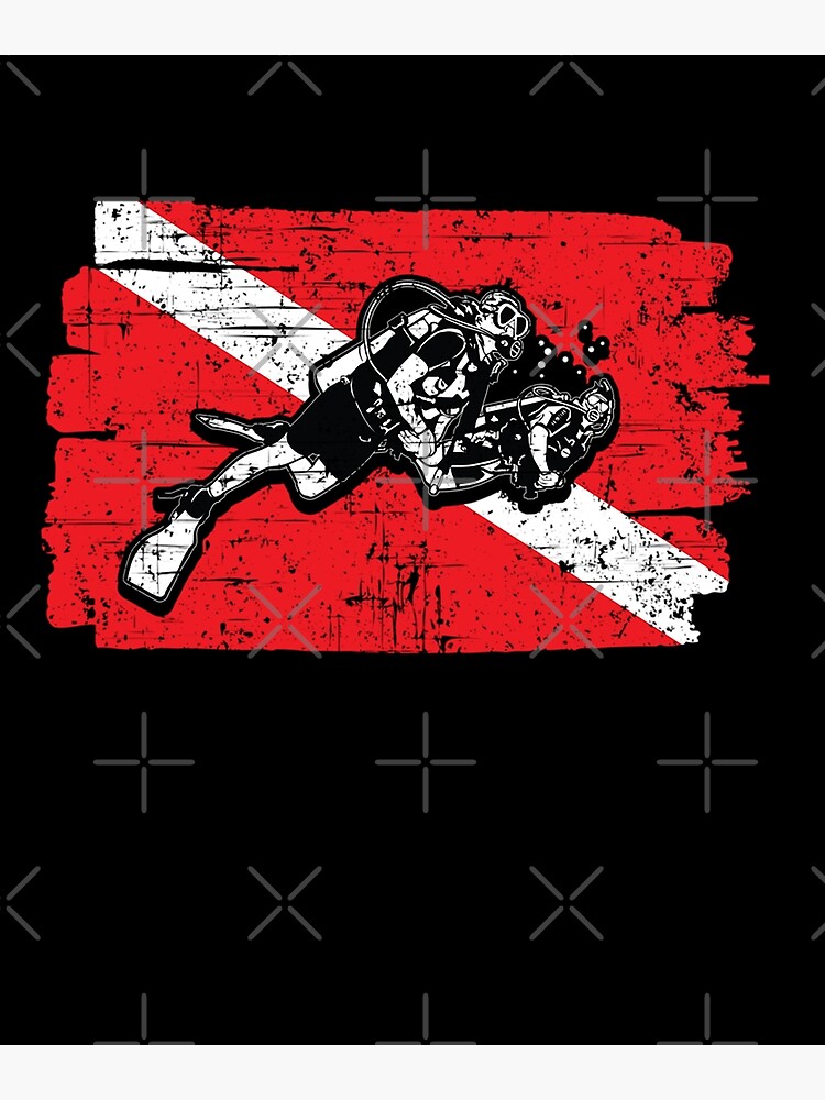  Diver Down Dive Flag Scuba Diving American Flag Poster For Sale By 