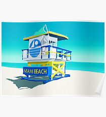 Miami Beach Hut Poster
