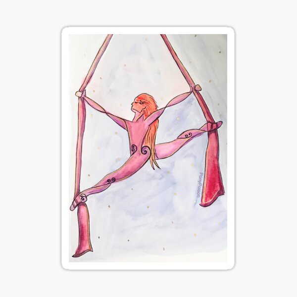 Aerialist on Fabric Watercolor Sticker