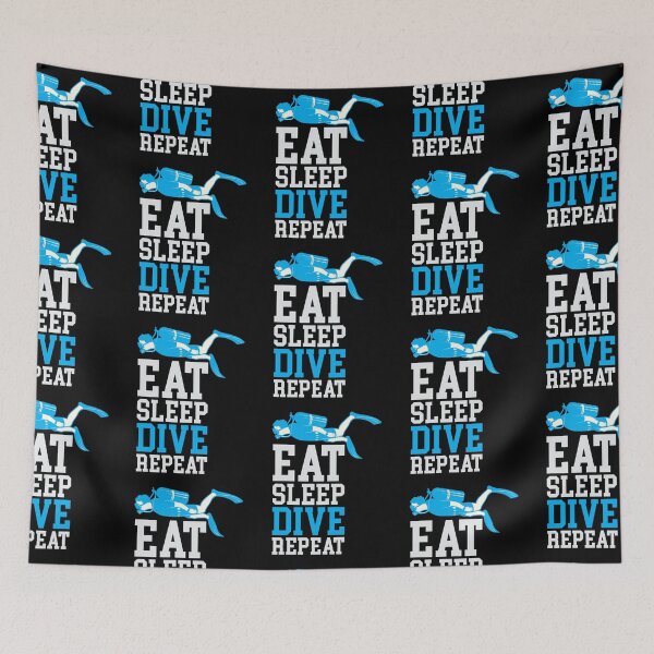 Item preview, Diver Down Dive Flag Scuba Diving Eat Sleep Repeat designed and sold by Zaidan16.