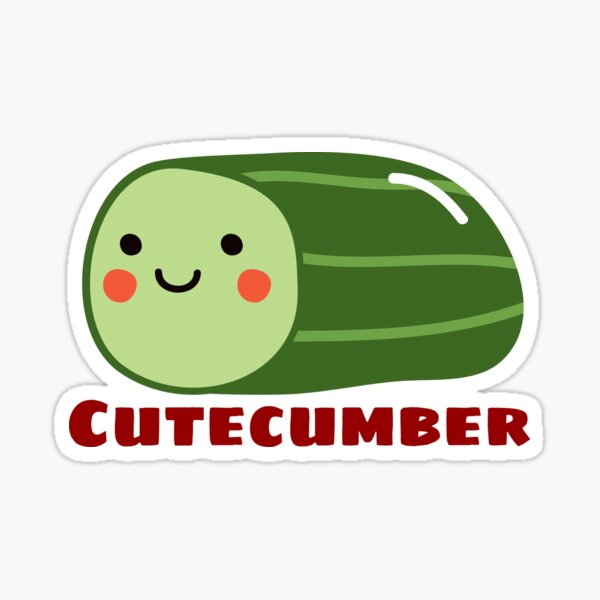 "Cutecumber Cute Cucumber Pun" Sticker for Sale by allthingspunny