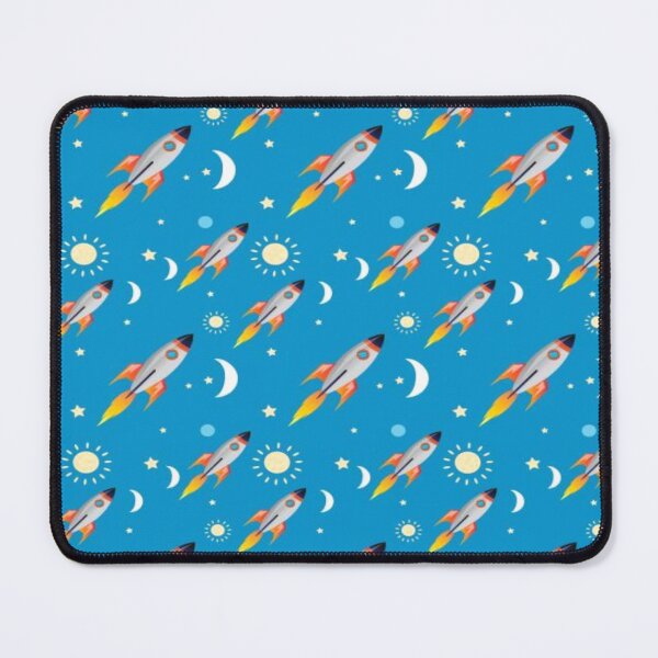 Item preview,  Cute moon, rockets and stars seamless pattern designed and sold by BEAUTY ⭐⭐⭐⭐⭐.