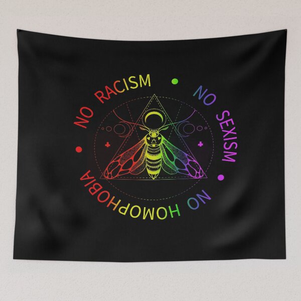 Item preview, Death Moth Gothic Metal Pentagram - No Racism, No Sexism, No Homophobia designed and sold by nueschka.