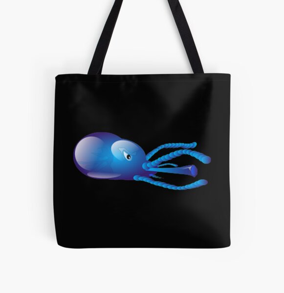 Fantasy Blue Squid All Over Print Tote Bag