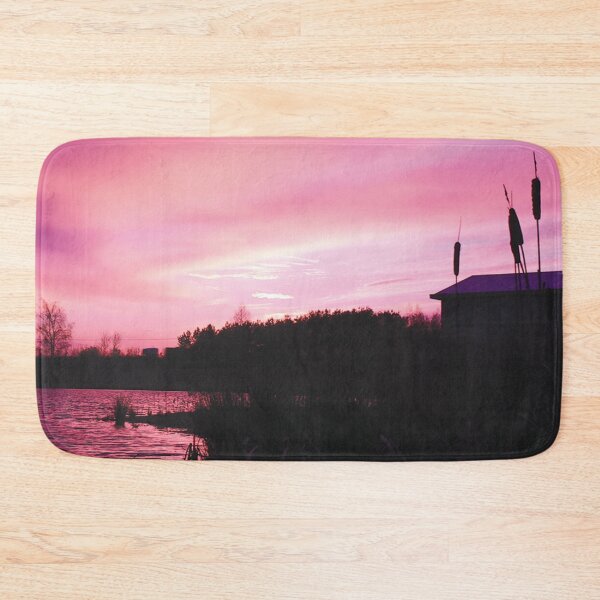 Item preview, Farm by the Lake - Purple Sunset - Watercolor Painting 2 designed and sold by Unaiza Khalid.