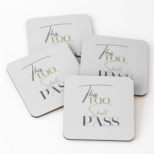 Item preview, This Too Shall Pass Quote In Blue & Gold designed and sold by GubrialGraphics.