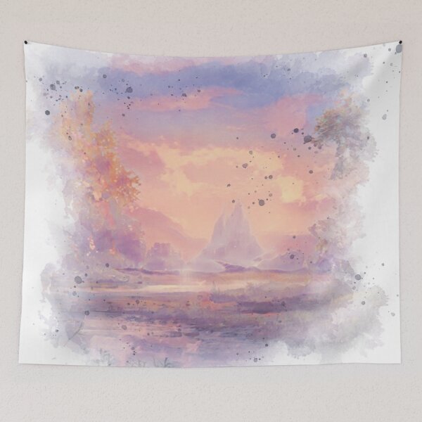 Item preview, Fairytale Area Sunset - Watercolor Painting  designed and sold by Unaiza Khalid.