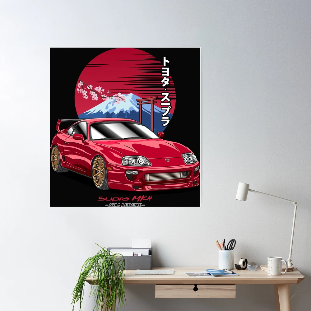 LINKING Car Poster JDM Supra MK4 Canvas Art Wall Prints Room Decor