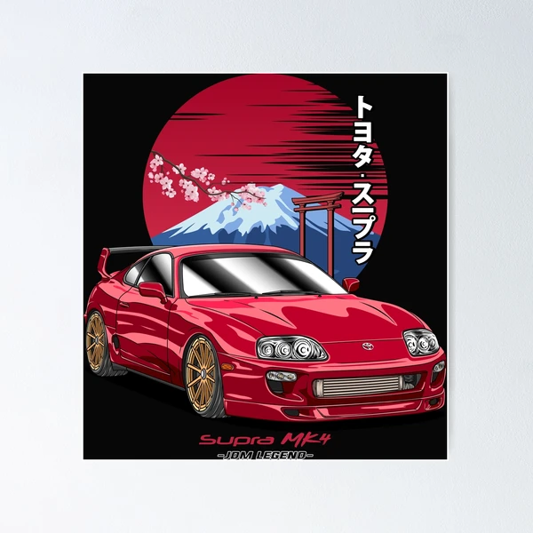 YTCH JDM Car Poster Supra Mk4 Canvas Art Poster Indonesia