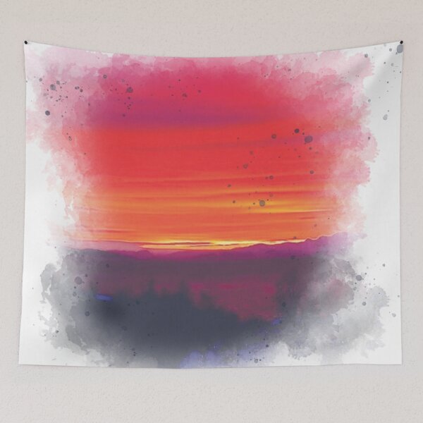 Item preview, Pink Sunset - Watercolor Painting  designed and sold by Unaiza Khalid.