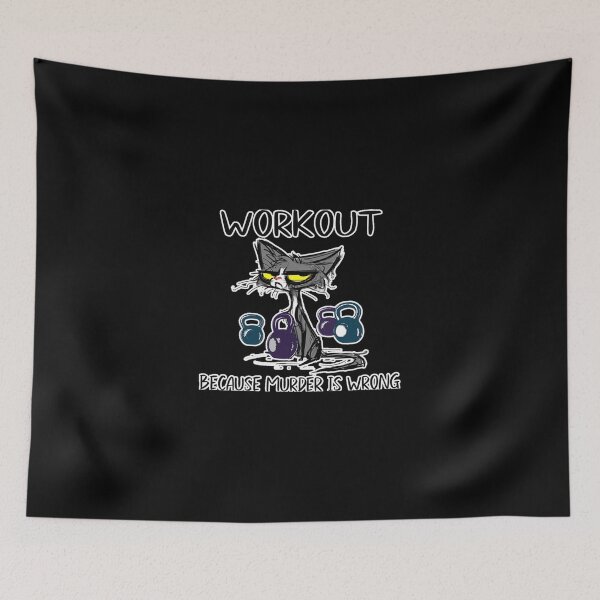 Item preview, Black Cat Todays Mood Workout Because Classic T-Shirt designed and sold by gloria1os.