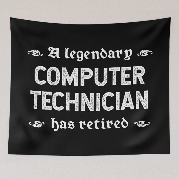 Item preview, A Legendary Computer Technician Has Retired designed and sold by TimespunThreads.