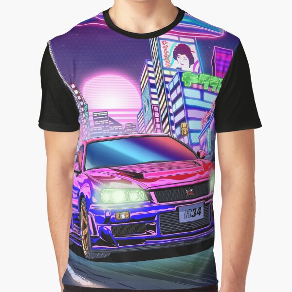 Item preview, Nissan Skyline GT-R R34 Vaporwave designed and sold by JDM Guyvit.