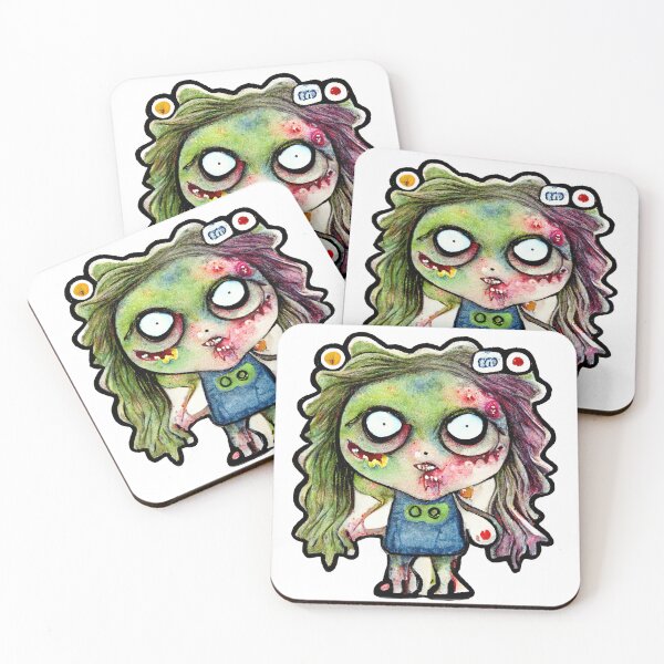 Item preview, Cute Funny Watercolor Girl Zombie Monster  designed and sold by pixelista.