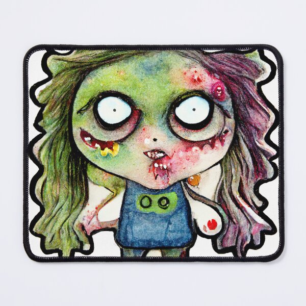 Item preview, Cute Funny Watercolor Girl Zombie Monster designed and sold by pixelista.