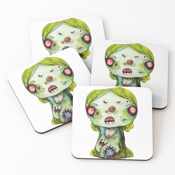Item preview, Cute Funny Watercolor Girl Zombie Monster  designed and sold by pixelista.
