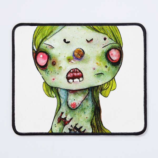Item preview, Cute Funny Watercolor Girl Zombie Monster designed and sold by pixelista.