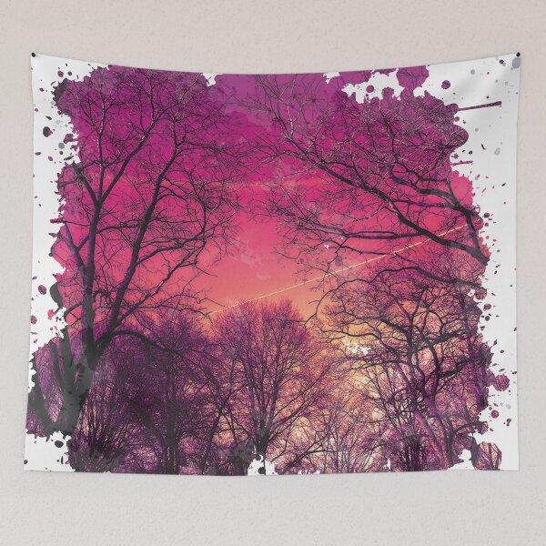 Item preview, Lonely Forest Sunset - Watercolor Painting designed and sold by Unaiza Khalid.