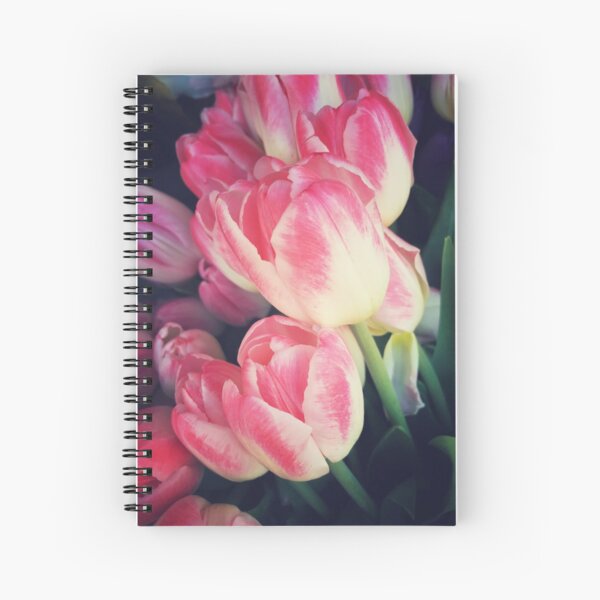 Tulip Lovers - Dramatic Pink Tulips Art Photography Spiral Notebook