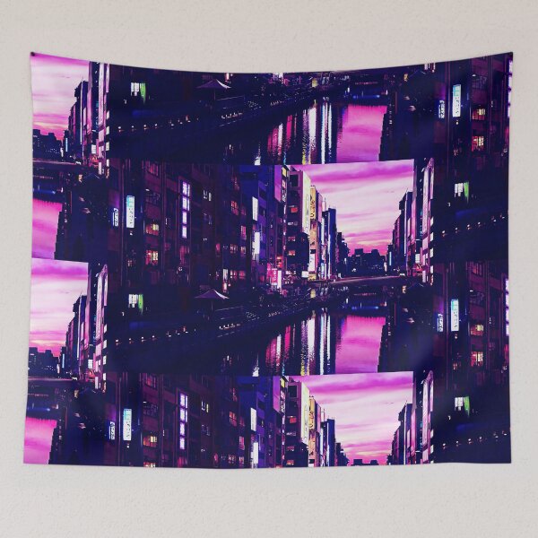 Item preview, Reflection of Japanese Cyberpunk River  designed and sold by vanyadesign.