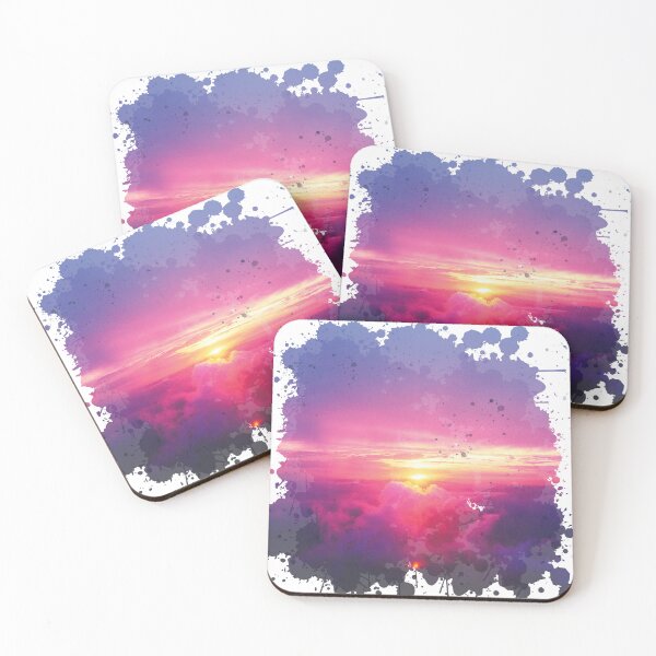 Item preview, Blue Clouds with Pink Sunset - Watercolor Painting designed and sold by Unaiza Khalid.