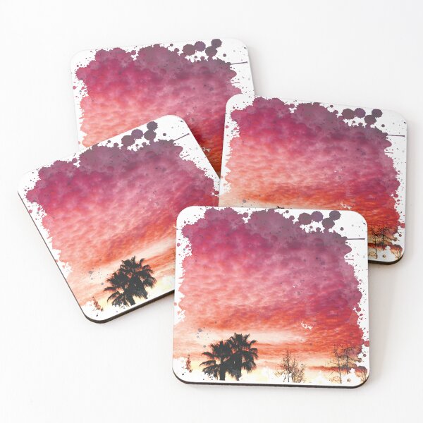 Item preview, Pink Orange Cloudy Sunset - Watercolor Painting designed and sold by Unaiza Khalid.