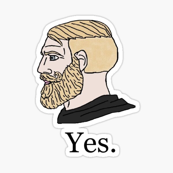 Gamer Yes Chad Meme - Meme - Sticker